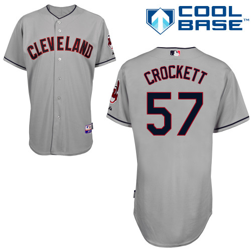 Kyle Crockett #57 MLB Jersey-Cleveland Indians Men's Authentic Road Gray Cool Base Baseball Jersey